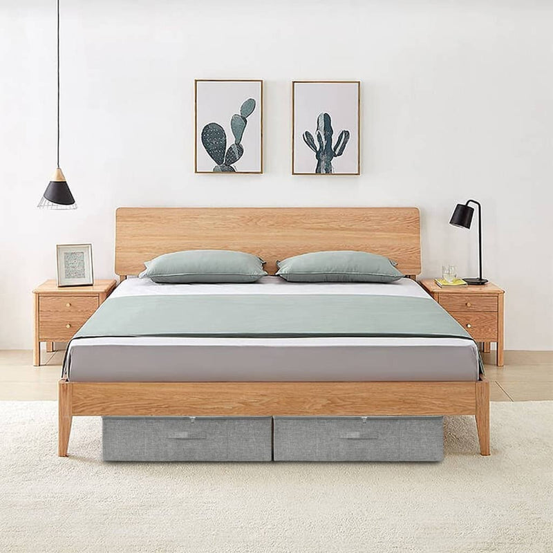 Load image into Gallery viewer, Vidaxl opbergboxen 2 st 70x40x18 cm stof grijs