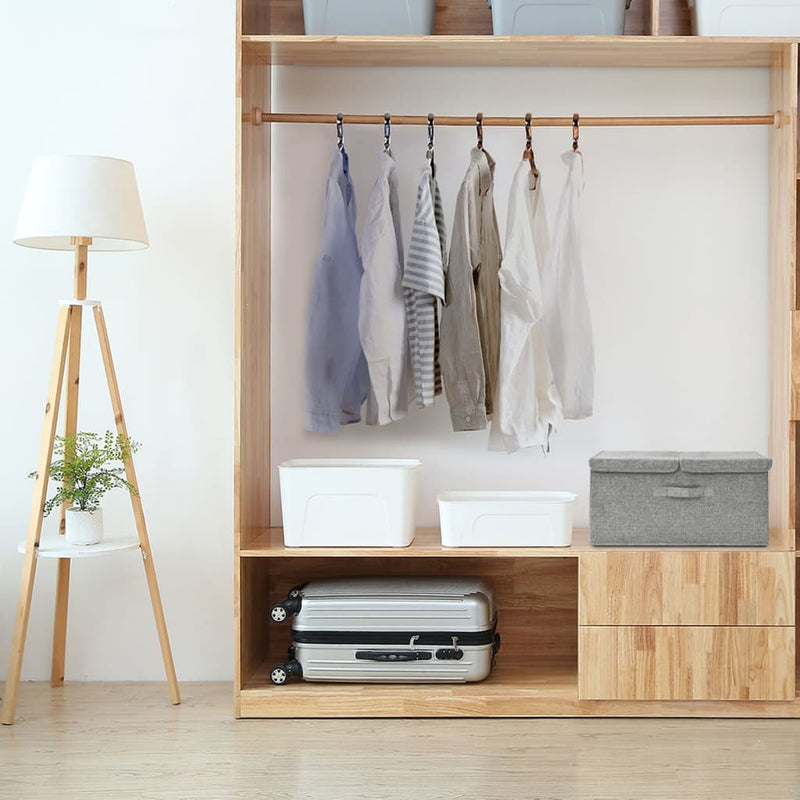 Load image into Gallery viewer, Vidaxl opbergbox 50x30x25 cm stof grijs