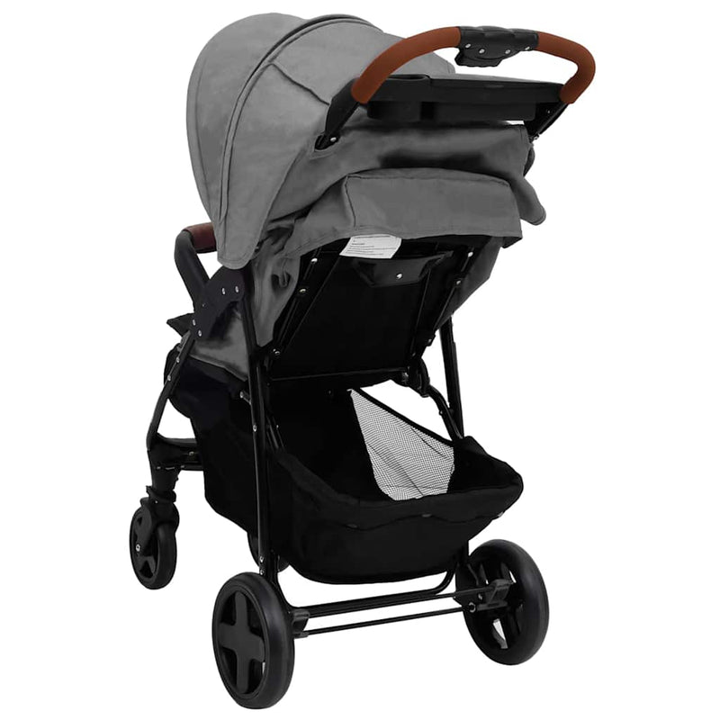 Load image into Gallery viewer, Vidaxl kinderwagen 2-in-1 staal lichtgrijs