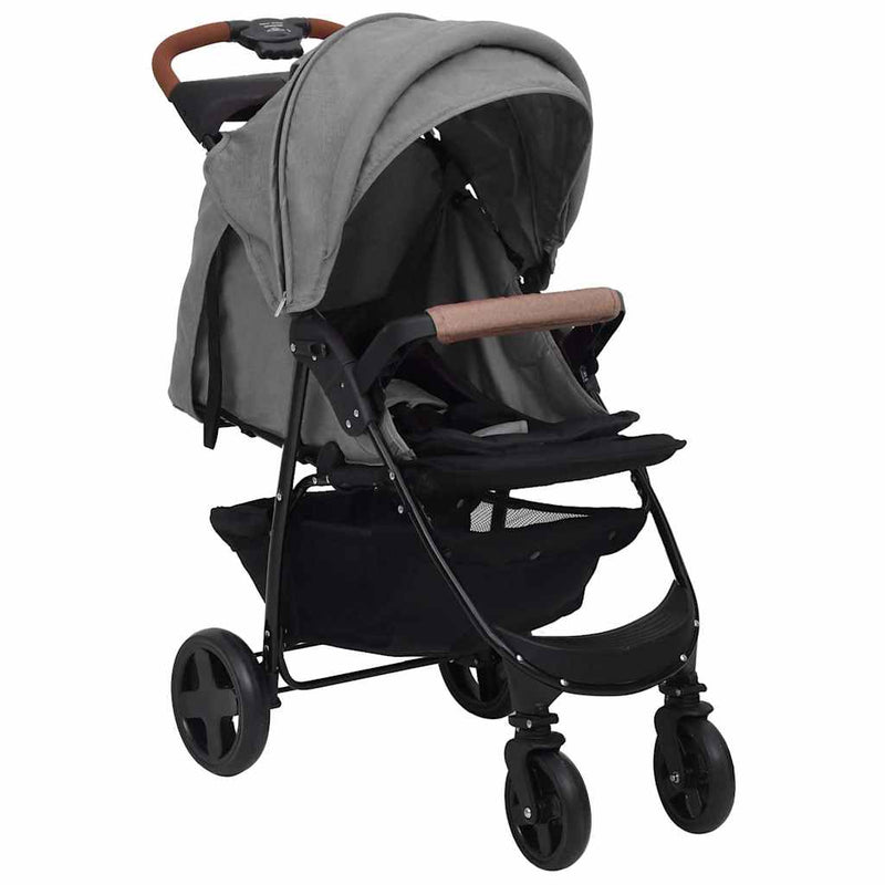 Load image into Gallery viewer, Vidaxl kinderwagen 2-in-1 staal lichtgrijs