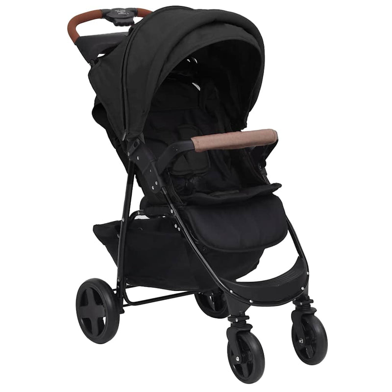 Load image into Gallery viewer, VidaXL Kinderwagen 3-in-1 staal antracietkleurig
