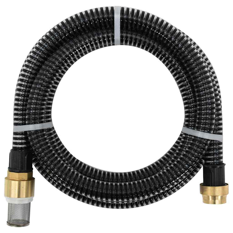 Load image into Gallery viewer, Vidaxl zuigslang met messing koppelingen 1,1'' 5 m pvc zwart