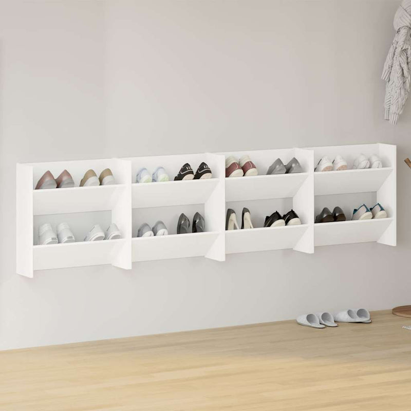 Afbeelding laden in galerijviewer, Vidaxl wandschoenenkasten 4 st 60x18x60 cm bewerkt hout wit