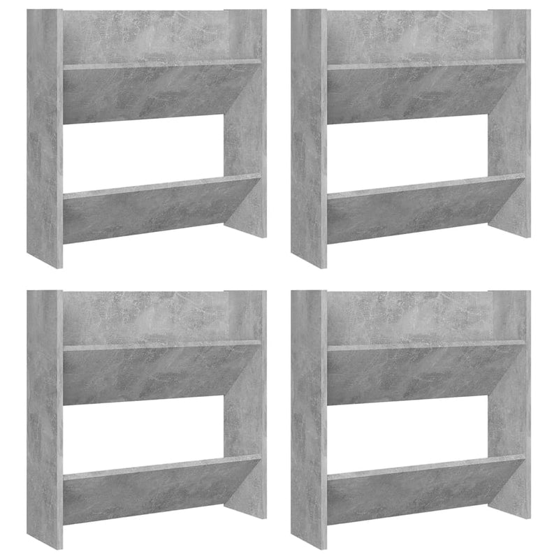 Afbeelding laden in galerijviewer, VidaXL Wandschoenenkasten 4 st 60x18x60 cm bewerkt hout betongrijs