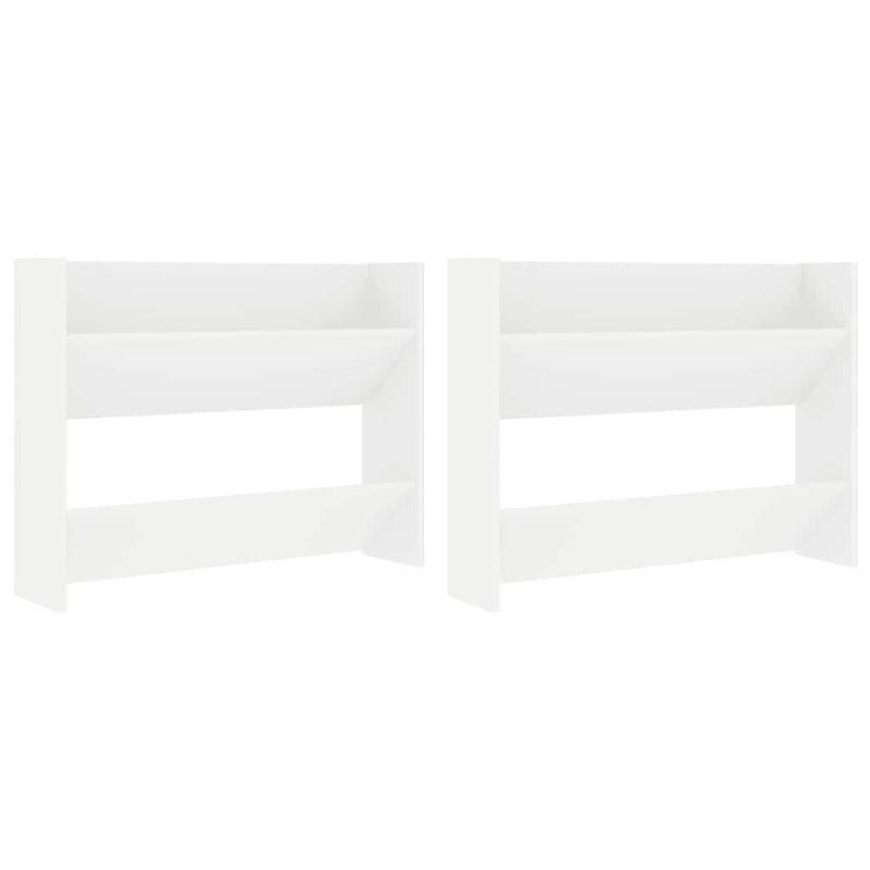 Load image into Gallery viewer, Vidaxl wandschoenenkasten 2 st 80x18x60 cm spaanplaat wit