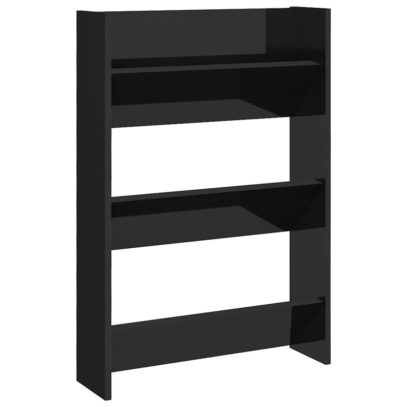 Load image into Gallery viewer, Vidaxl wandschoenenkast 60x18x90 cm bewerkt hout hoogglans zwart