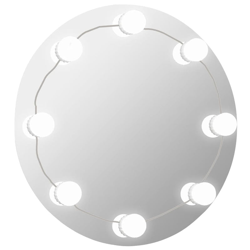Load image into Gallery viewer, Vidaxl wandspiegel zonder lijst met led-lampen rond glas