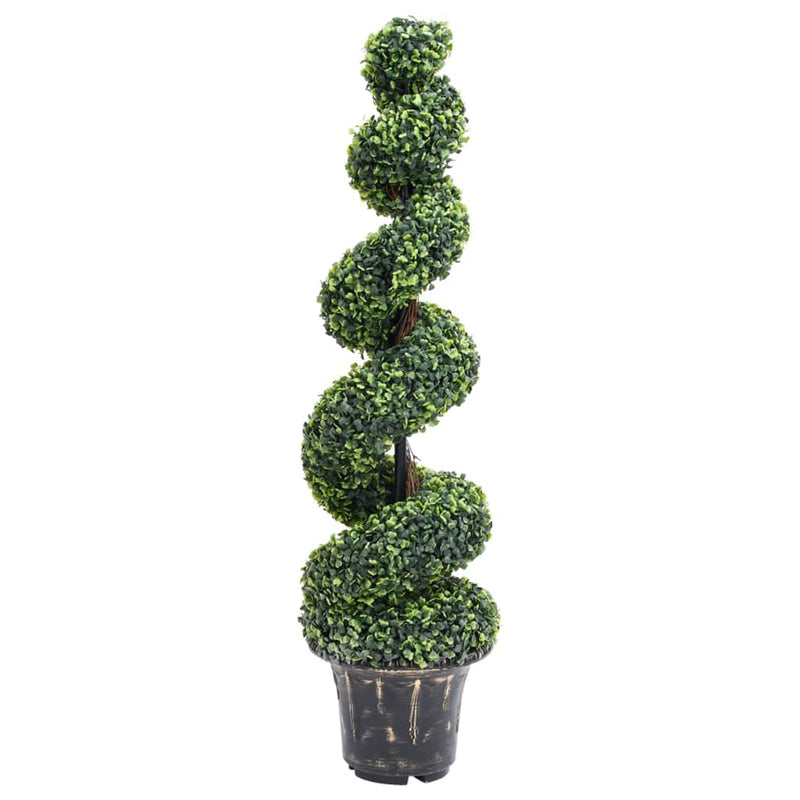 Load image into Gallery viewer, Vidaxl kunstplant met pot buxus spiraal 117 cm groen