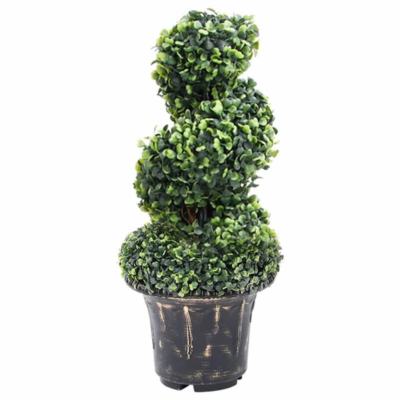 Afbeelding laden in galerijviewer, Vidaxl kunstplant met pot buxus spiraal 59 cm groen