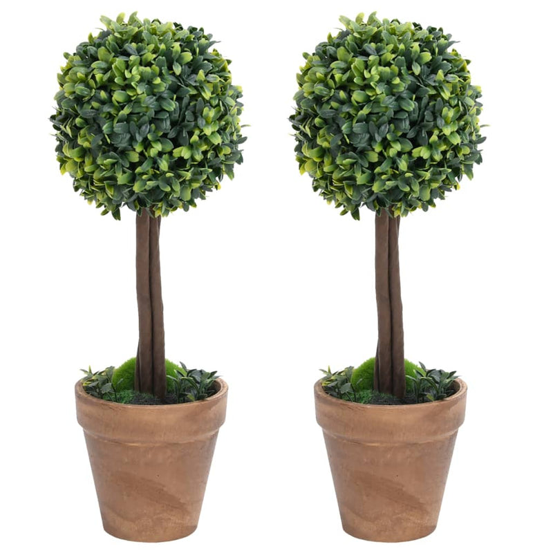 Load image into Gallery viewer, VidaXL Kunstplanten met pot 2 st buxus bolvorming 33 cm groen