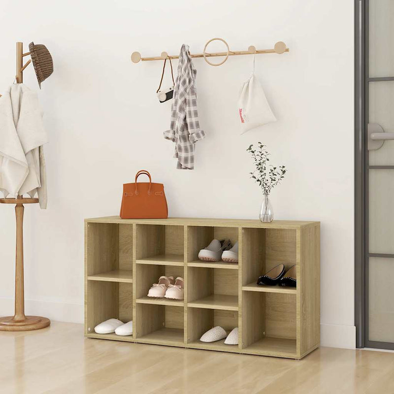 Load image into Gallery viewer, Vidaxl schoenenbank 103x30x54,5 cm bewerkt hout sonoma eikenkleurig