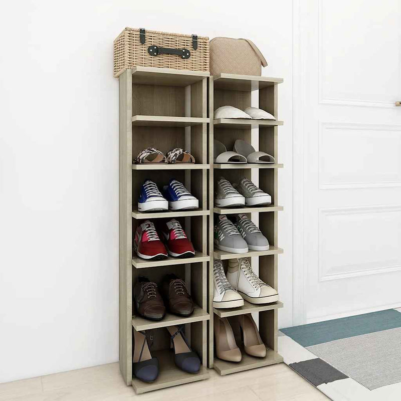 Load image into Gallery viewer, Vidaxl schoenenkasten 2 st 27,5x27x102 cm sonoma eikenkleurig