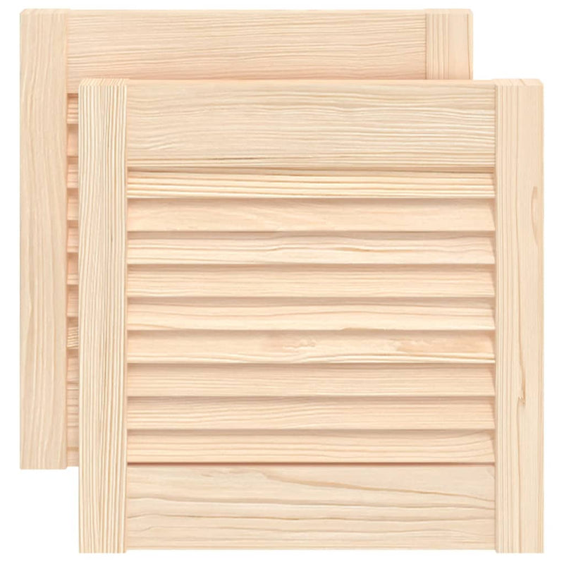 Load image into Gallery viewer, Vidaxl kastdeuren met lamellen 2 st 39,5x39,4 cm massief grenenhout