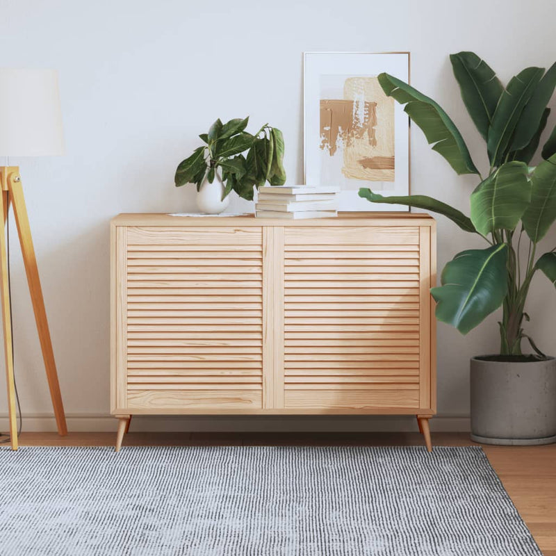 Load image into Gallery viewer, Vidaxl kastdeuren met lamellen 2 st 69x59,4 cm massief grenenhout