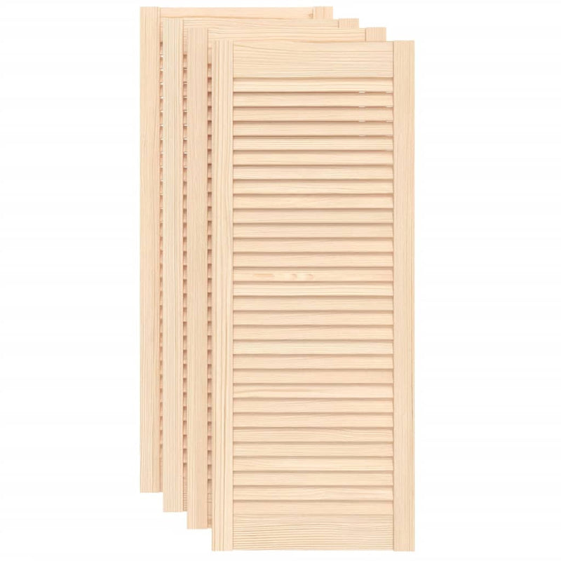 Load image into Gallery viewer, Vidaxl kastdeuren met lamellen 4 st 99,3x39,4 cm massief grenenhout