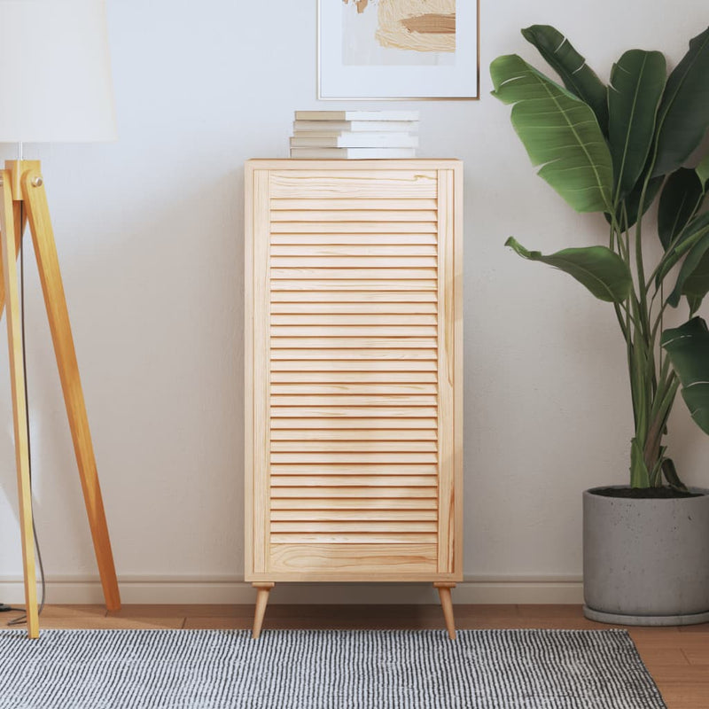 Load image into Gallery viewer, Vidaxl kastdeur met lamellen 99,3x49,4 cm massief grenenhout