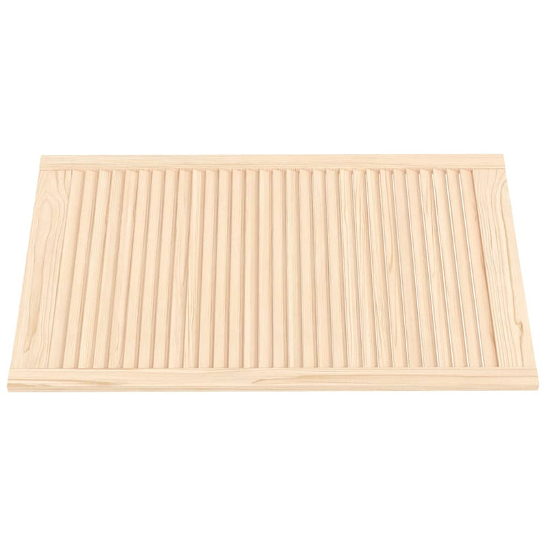 Load image into Gallery viewer, Vidaxl kastdeuren met lamellen 2 st 99,3x59,4 cm massief grenenhout