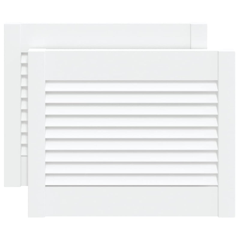 Load image into Gallery viewer, Vidaxl kastdeuren met lamellen 2 st 39,5x49,4 cm grenenhout wit
