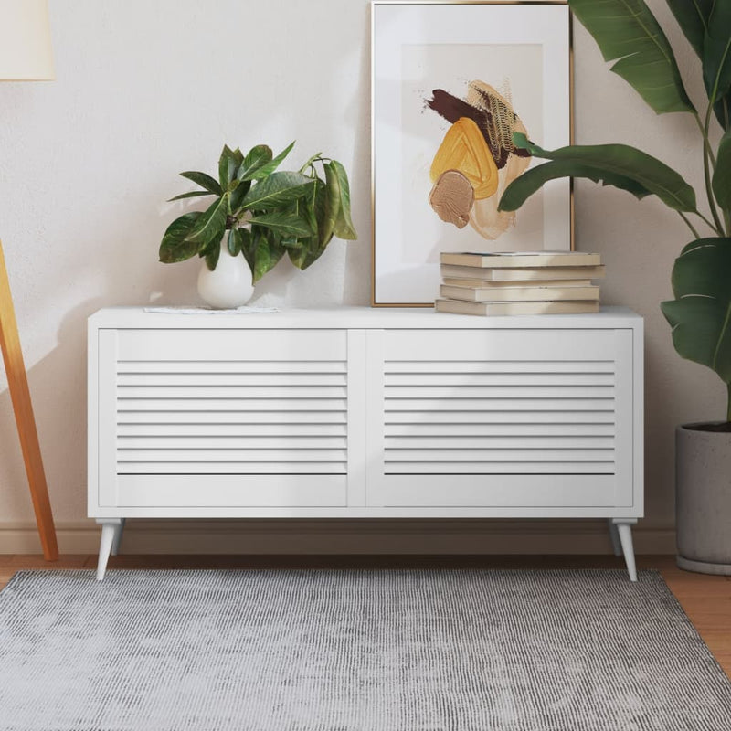 Load image into Gallery viewer, Vidaxl kastdeuren met lamellen 2 st 39,5x59,4 cm grenenhout wit