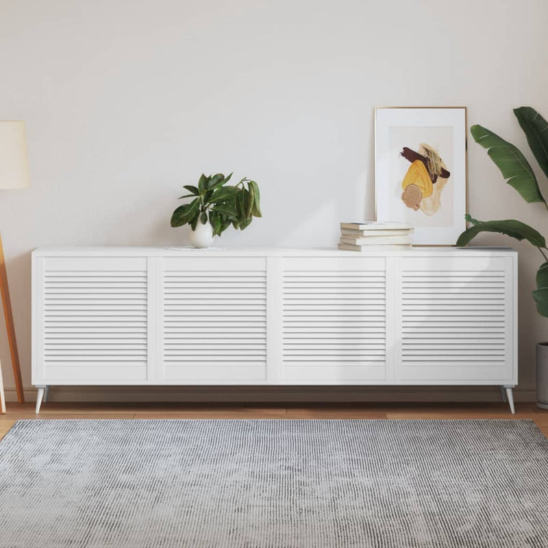 Load image into Gallery viewer, Vidaxl kastdeuren met lamellen 4 st 61,5x59,4 cm grenenhout wit