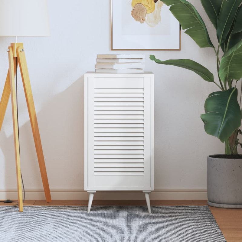 Load image into Gallery viewer, Vidaxl kastdeur met lamellen 69x39,4 cm massief grenenhout wit