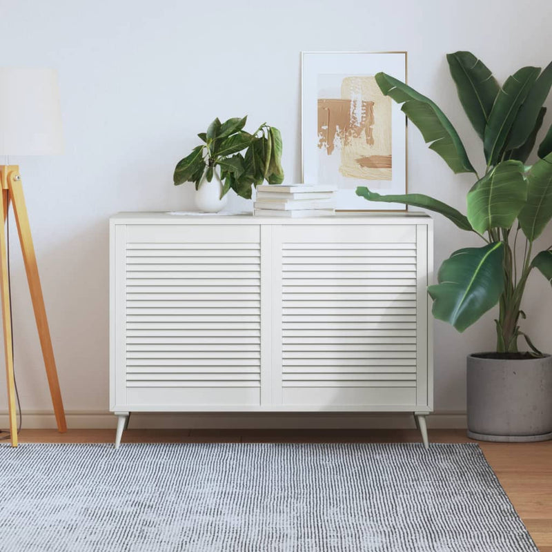 Load image into Gallery viewer, Vidaxl kastdeuren met lamellen 2 st 69x59,4 cm massief grenenhout wit