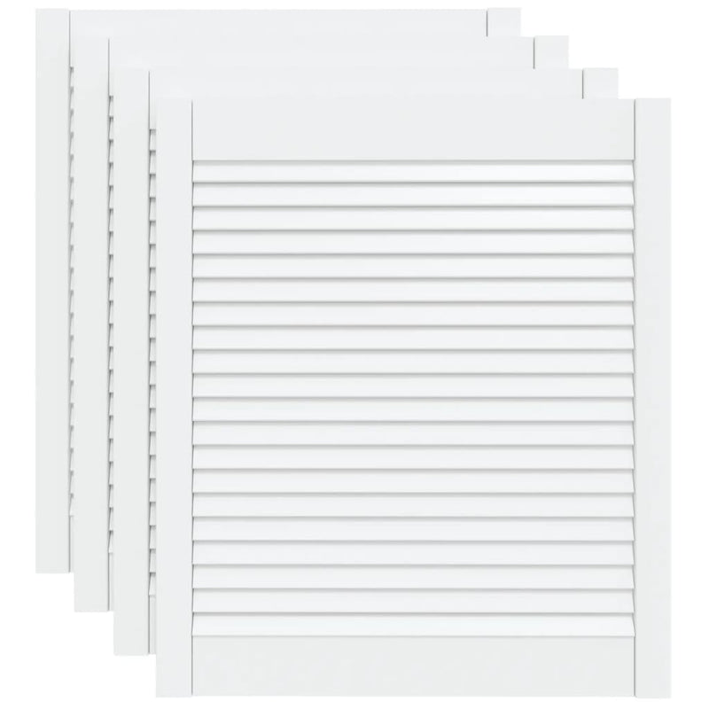 Load image into Gallery viewer, Vidaxl kastdeuren met lamellen 4 st 69x59,4 cm massief grenenhout wit