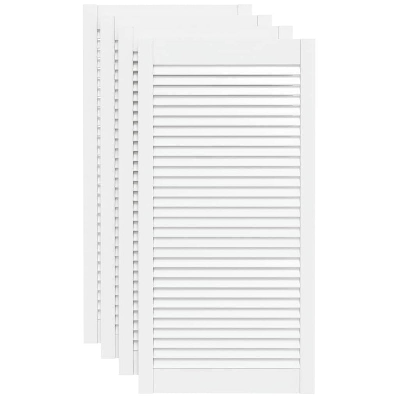 Load image into Gallery viewer, Vidaxl kastdeuren met lamellen 4 st 99,3x49,4 cm grenenhout wit