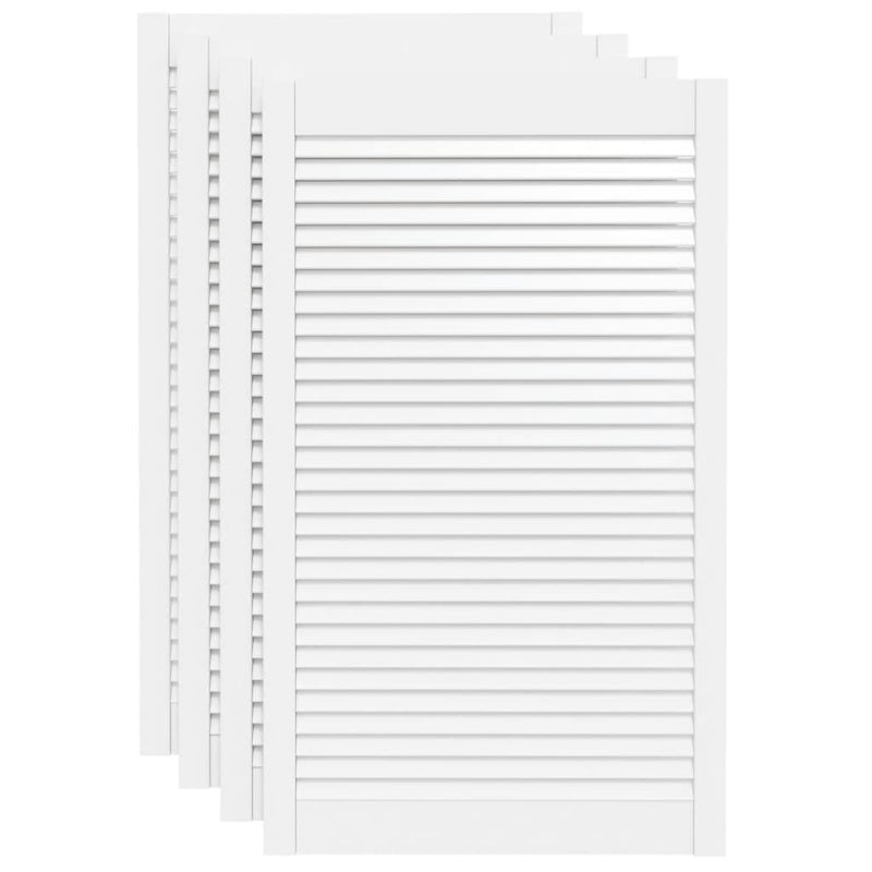 Load image into Gallery viewer, Vidaxl kastdeuren met lamellen 4 st 99,3x59,4 cm grenenhout wit