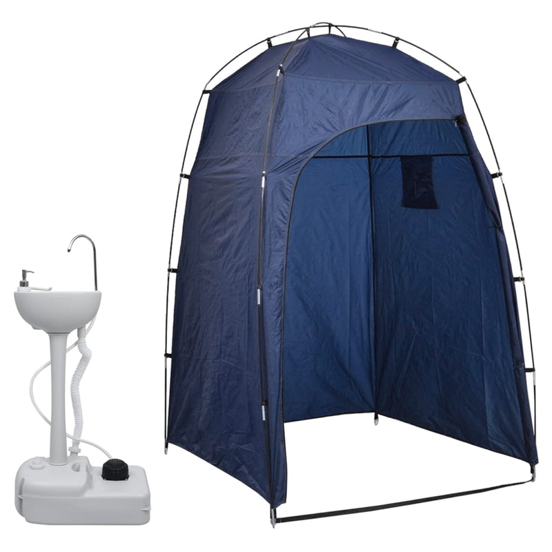 Load image into Gallery viewer, VidaXL Kampeerwasbak met tent draagbaar 20 L