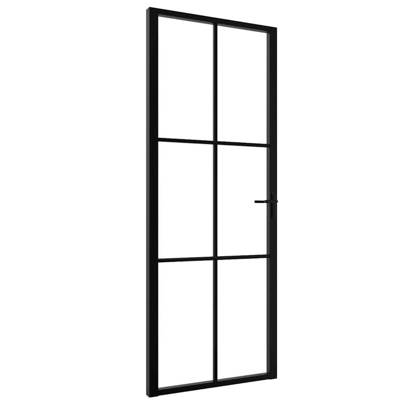 Load image into Gallery viewer, Vidaxl binnendeur 76x201,5 cm esg-glas en aluminium zwart