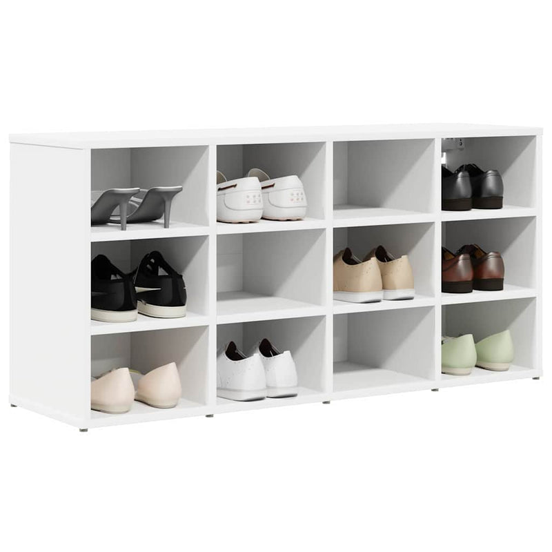 Afbeelding laden in galerijviewer, Vidaxl schoenenkast met plank wit 103 x 30 x 51 cm bewerkt hout