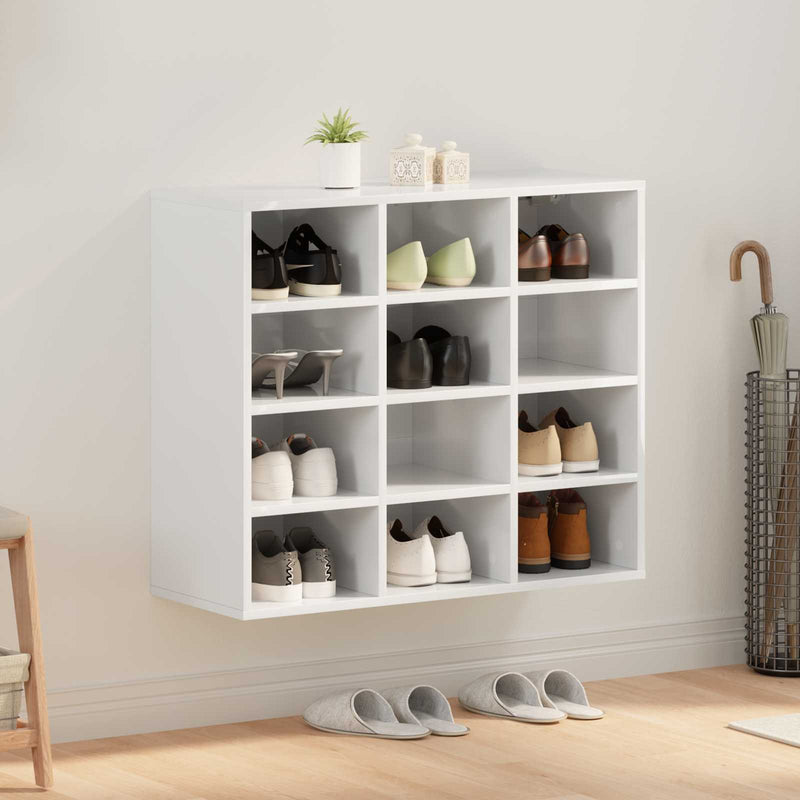 Afbeelding laden in galerijviewer, Vidaxl schoenenkast met plank wit 77,5 x 30 x 67 cm bewerkt hout