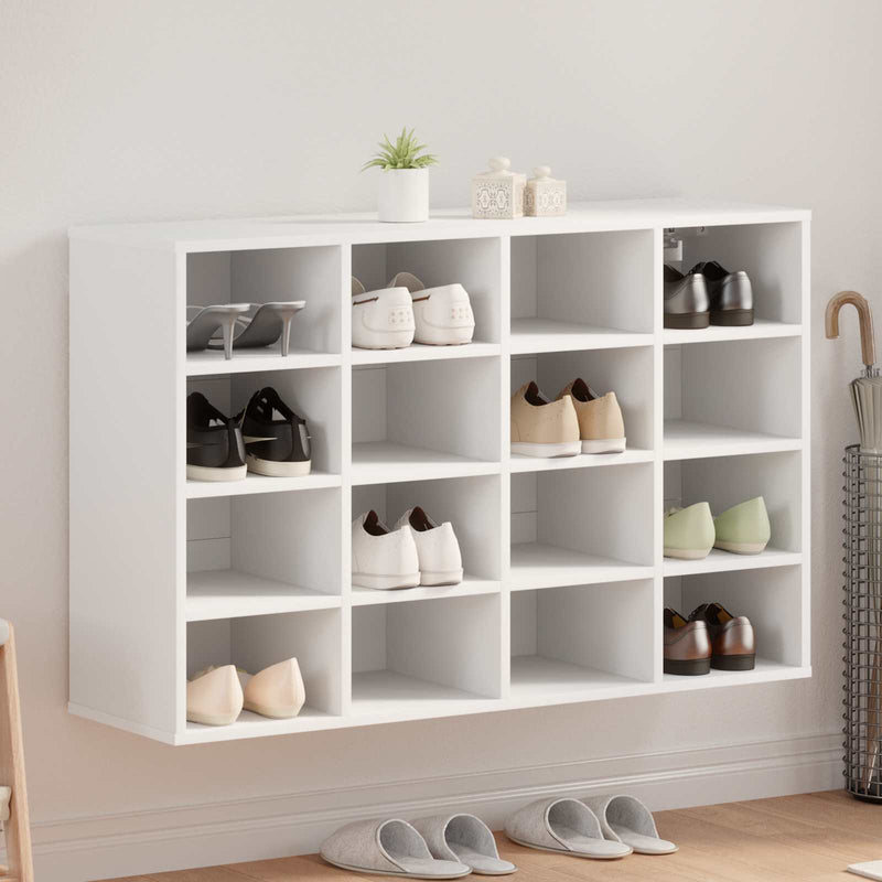 Afbeelding laden in galerijviewer, Vidaxl schoenenkast met plank wit 103 x 30 x 67 cm bewerkt hout