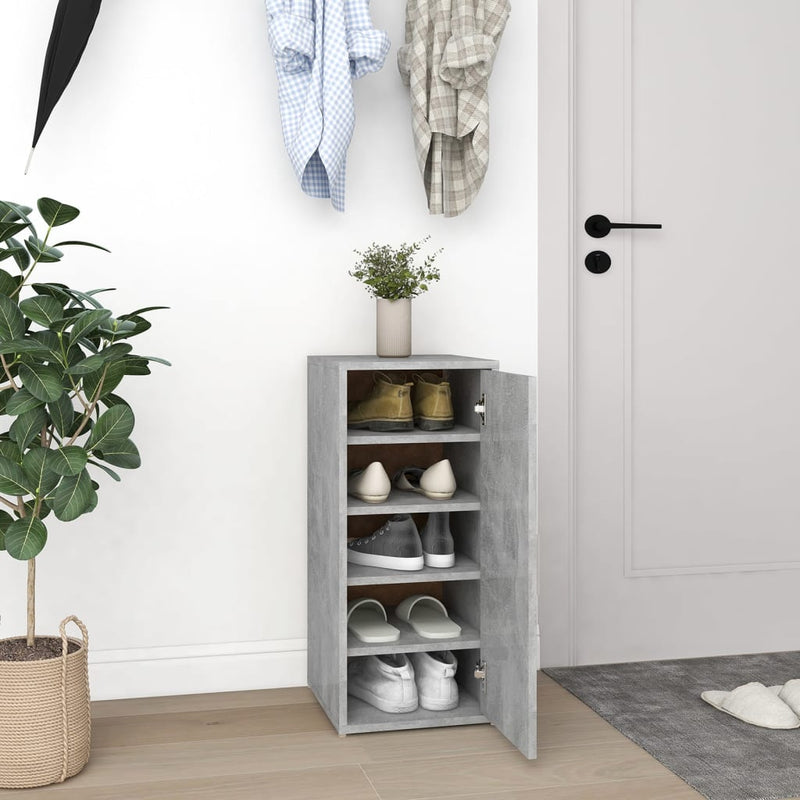 Load image into Gallery viewer, VidaXL Schoenenkast 32x35x70 cm bewerkt hout betongrijs