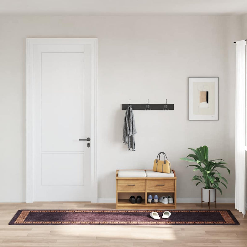 Load image into Gallery viewer, Vidaxl vloerkleed wasbaar anti-slip 80x300 cm zwart en goudkleurig