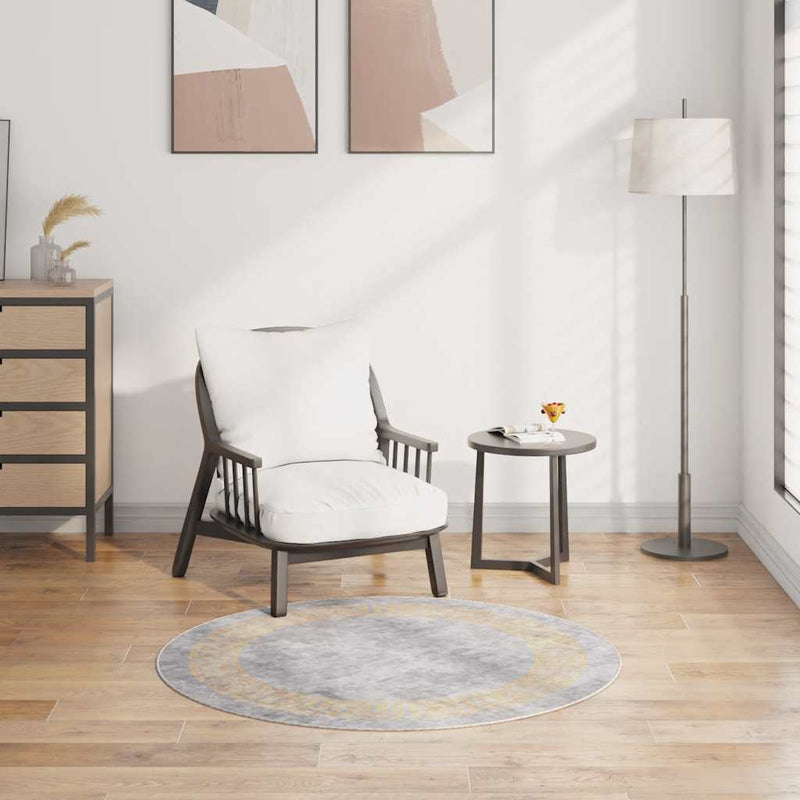 Load image into Gallery viewer, Vidaxl vloerkleed wasbaar anti-slip ø120 cm grijs