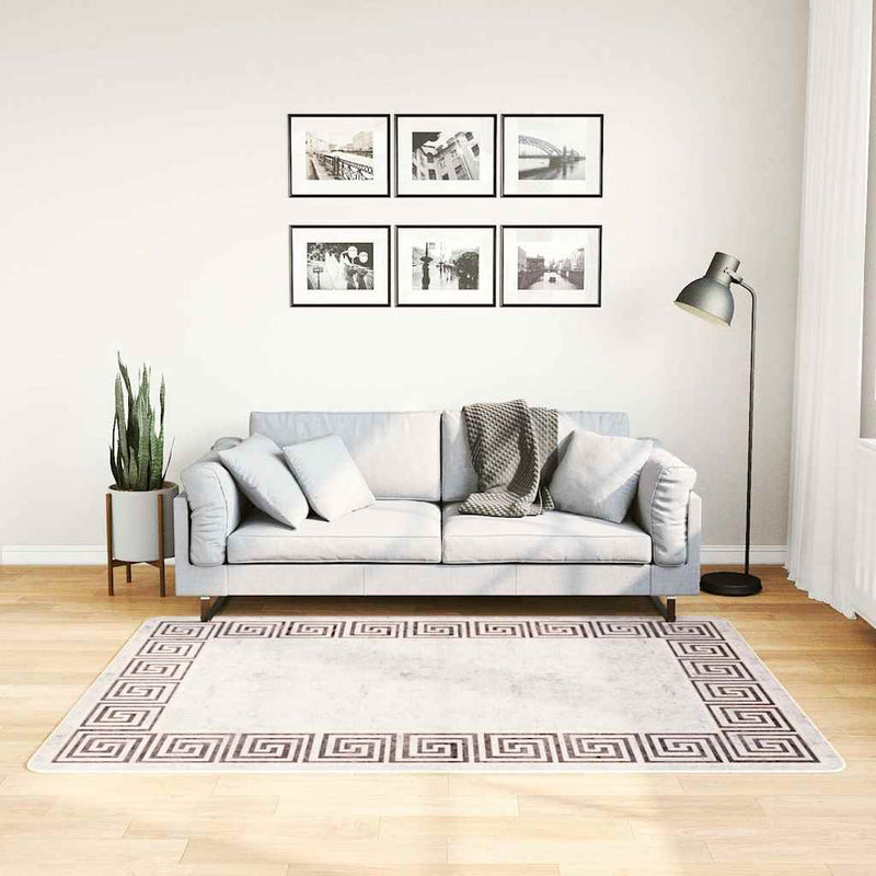 Load image into Gallery viewer, Vidaxl vloerkleed wasbaar anti-slip 120x180 cm lichtbeige