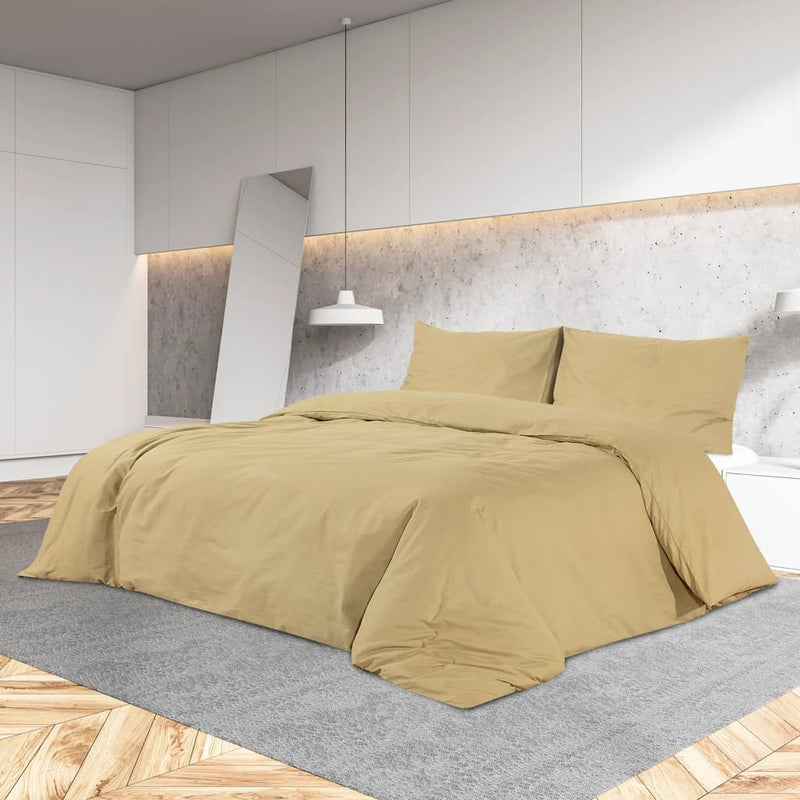 Load image into Gallery viewer, Vidaxl dekbedovertrekset 200x200 cm katoen taupe