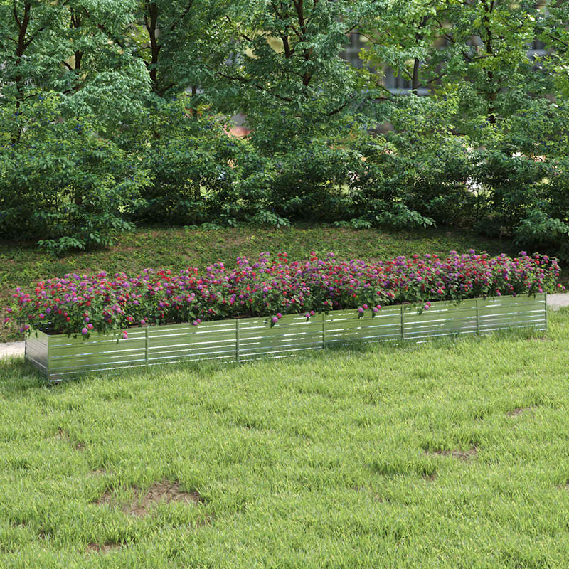 Load image into Gallery viewer, Vidaxl plantenbak verhoogd 600x80x45 cm gegalvaniseerd staal zilver