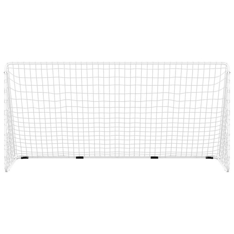 Load image into Gallery viewer, Vidaxl voetbaldoel met net 366x122x182 cm staal wit