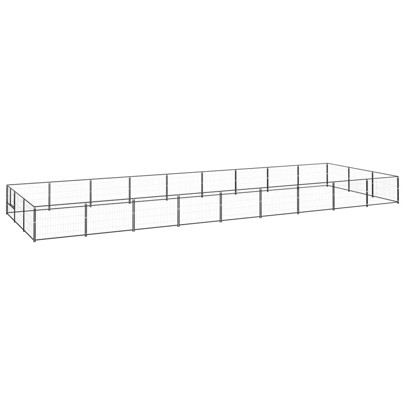 Load image into Gallery viewer, VidaXL Hondenkennel 27 m² staal zwart