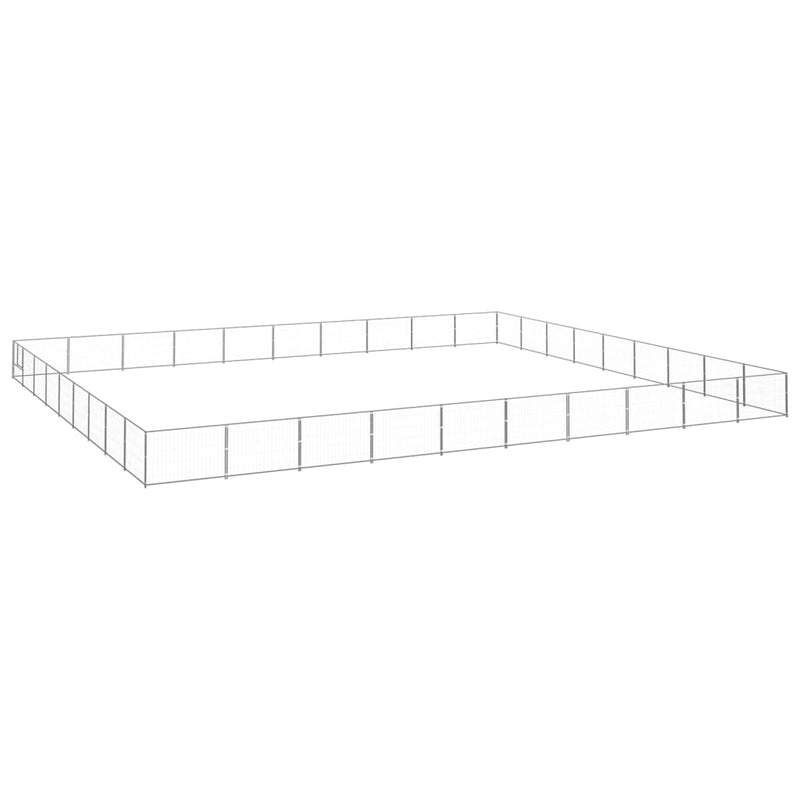 Load image into Gallery viewer, VidaXL Hondenkennel 90 m² staal zilverkleurig