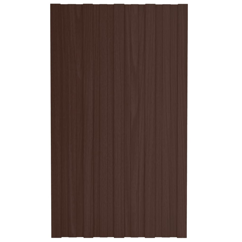 Load image into Gallery viewer, VidaXL Dakpanelen 12 st 80x45 cm gegalvaniseerd staal bruin