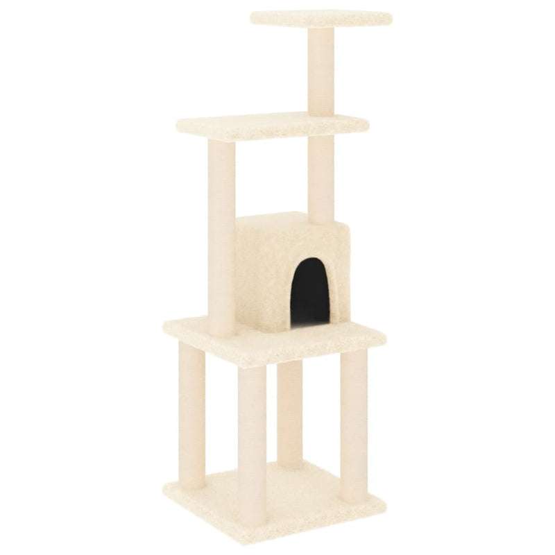 Load image into Gallery viewer, Vidaxl kattenkrabpaal met sisal krabpalen 105 cm crèmekleurig