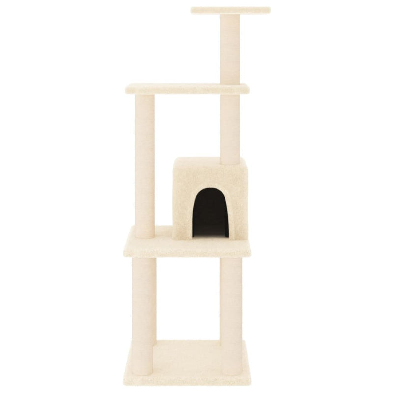 Load image into Gallery viewer, Vidaxl kattenkrabpaal met sisal krabpalen 105 cm crèmekleurig