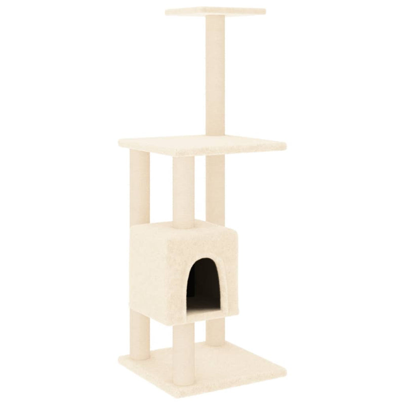 Load image into Gallery viewer, Vidaxl kattenkrabpaal met sisal krabpalen 104 cm crèmekleurig