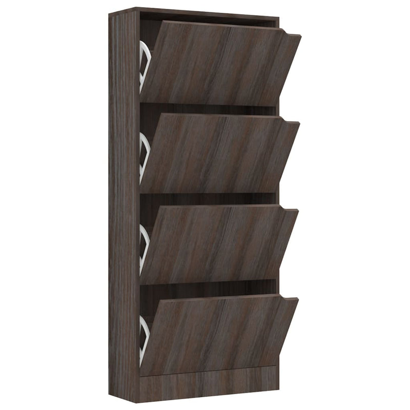 Load image into Gallery viewer, VidaXL Schoenenkast met 4 deuren 59x24x136 cm bewerkt hout grijs eiken