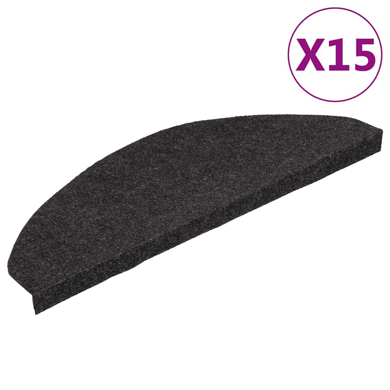 Load image into Gallery viewer, Vidaxl trapmatten zelfklevend 15 st 65x22,5x3,5 cm zwart