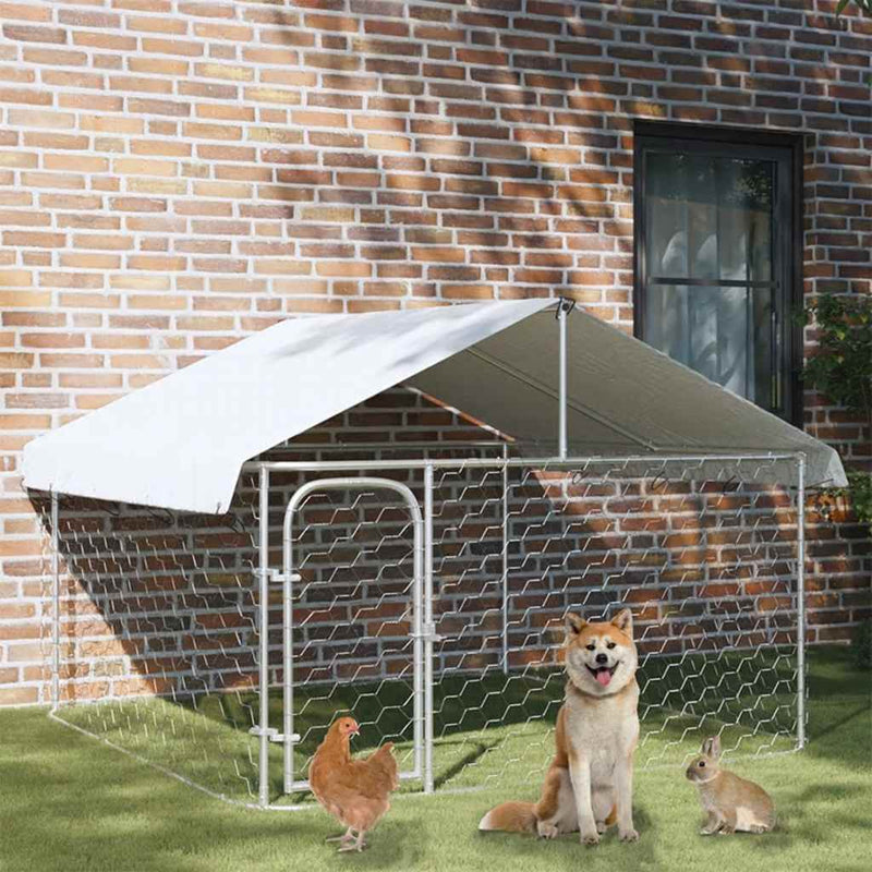 Load image into Gallery viewer, Vidaxl hondenkennel voor buiten met dak 200x200x150 cm